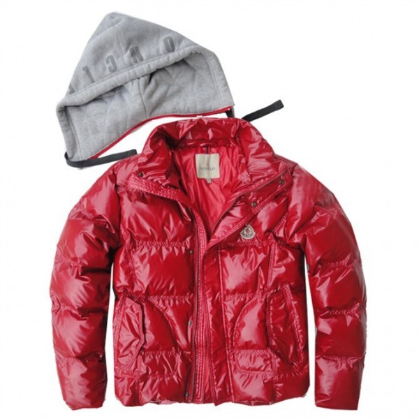 Moncler Fashion rosso Mock Collar Zipper E Slash Uomo Giacche uscita